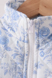 Blue floral ruffle vest - Aaria Tees Aaria Tees