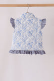 Blue floral ruffle vest - Aaria Tees Aaria Tees