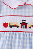Blue School Bus Smocked Ruffle Shorts Set - Aaria Tees Aaria Tees