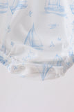 Blue Sailboat Smocked Ruffle Bubble - Aaria Tees Aaria Tees