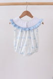 Blue Sailboat Smocked Ruffle Bubble - Aaria Tees Aaria Tees