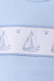 Blue Sailboat Embroidered Skorts Set - Aaria Tees Aaria Tees