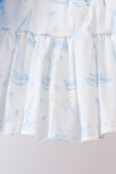 Blue Sailboat Embroidered Skorts Set - Aaria Tees Aaria Tees