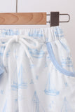 Blue Sailboat Shorts Set - Aaria Tees Aaria Tees