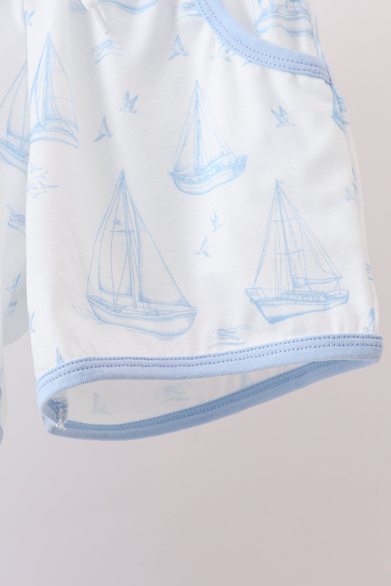 Blue Sailboat Shorts Set - Aaria Tees Aaria Tees