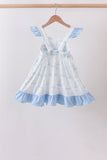 Blue Sailboat Smocked Ruffle Dress - Aaria Tees Aaria Tees