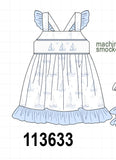 Blue Sailboat Smocked Ruffle Dress Aaria Tees