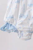 Blue Sailboat Smocked One-Piece Swimsuit - Aaria Tees Aaria Tees