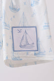 Blue Sailboat Embroidered Swim Trunks - Aaria Tees Aaria Tees