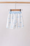 Blue Sailboat Embroidered Swim Trunks - Aaria Tees Aaria Tees