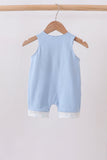 Blue Sailboat Embroidered Jon Jon - Aaria Tees Aaria Tees