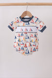 Blue Sailboat Smocked Bubble - Aaria Tees Aaria Tees