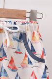 Blue Sailboat Print Shorts Set - Aaria Tees Aaria Tees