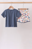 Blue Sailboat Print Shorts Set - Aaria Tees Aaria Tees