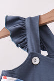 Blue Sailboat Smocked Ruffle Shorts Set - Aaria Tees Aaria Tees