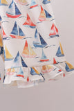 Blue Sailboat Smocked Ruffle Shorts Set - Aaria Tees Aaria Tees