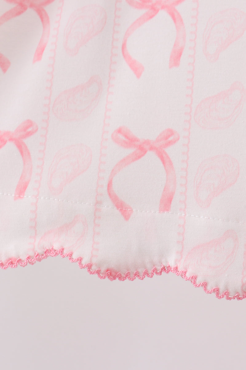 Pink Bow Print Bloomer Set - Aaria Tees Aaria Tees