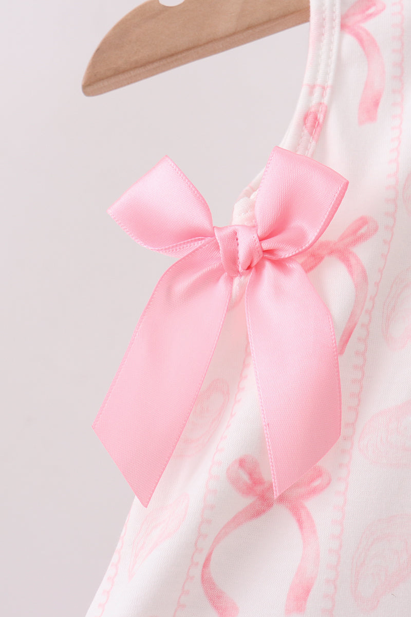 Pink Bow Print Bloomer Set - Aaria Tees Aaria Tees