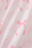 Pink Bow Print Bubble - Aaria Tees Aaria Tees