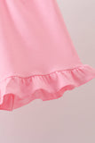 Pink Bow Print Ruffle Shorts Set - Aaria Tees Aaria Tees