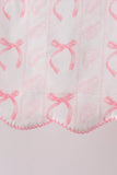 Pink Bow Print Ruffle Shorts Set - Aaria Tees Aaria Tees