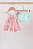 Rainbow Stripe Bloomer Set - Aaria Tees Aaria Tees