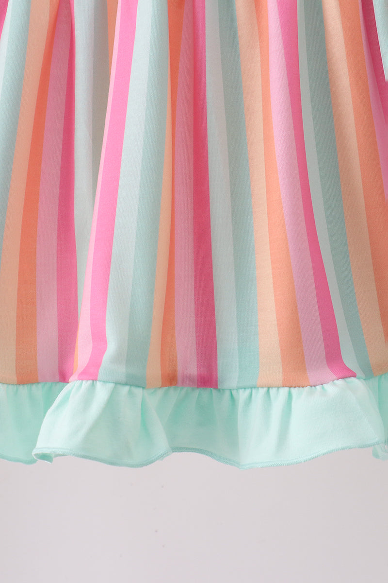Rainbow Stripe Ruffle Set - Aaria Tees Aaria Tees