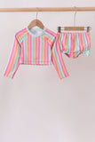 Rainbow Stripe UPF Rashguard Set - Aaria Tees Aaria Tees