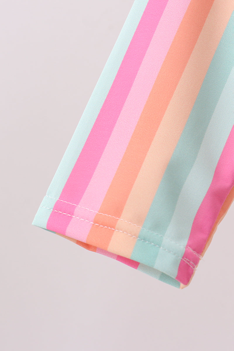 Rainbow Stripe UPF Rashguard Set - Aaria Tees Aaria Tees