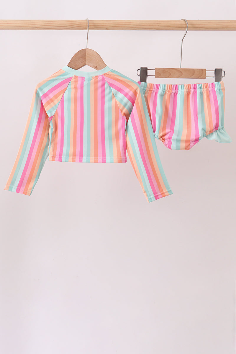 Rainbow Stripe UPF Rashguard Set - Aaria Tees Aaria Tees