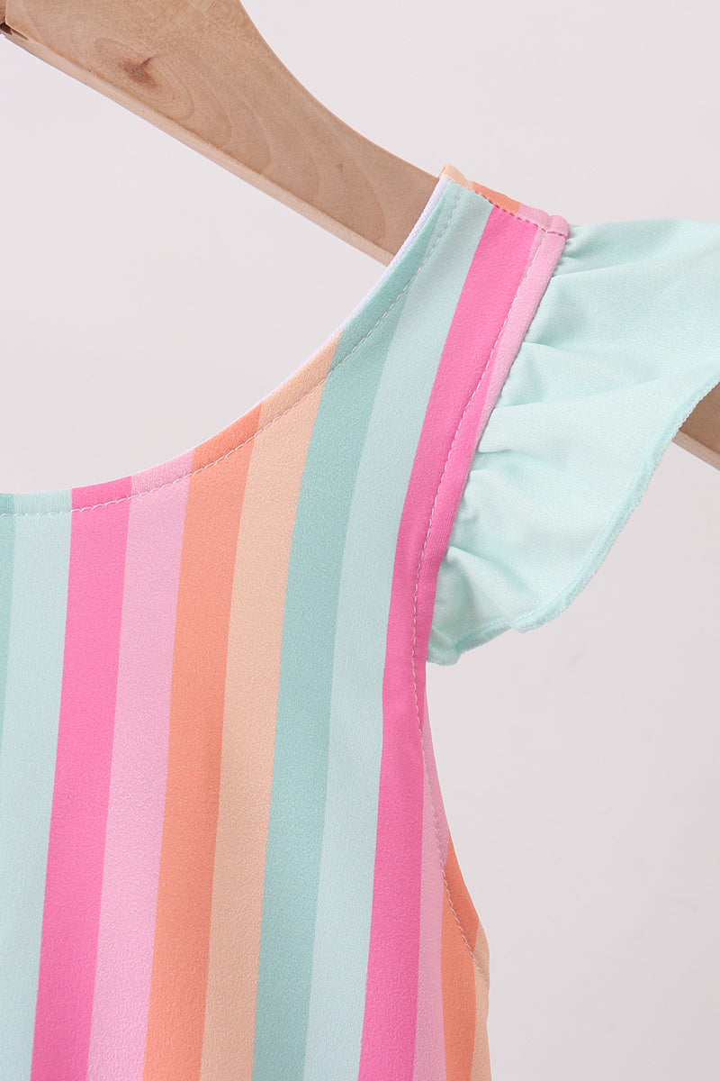 Rainbow Stripe UPF Swim One-Piece - Aaria Tees Aaria Tees