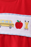 Red School Bus Smocked top - Aaria Tees Aaria Tees
