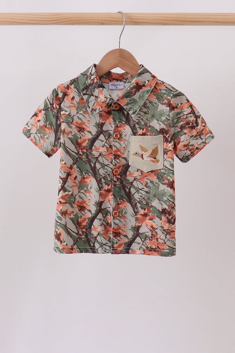 Camo Wildlife Embroidered Dad&me Button Down Shirt - Aaria Tees Aaria Tees
