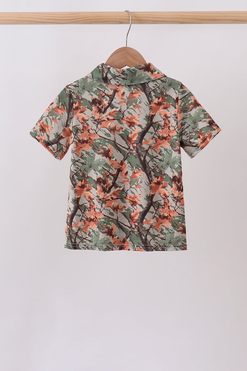 Camo Wildlife Embroidered Dad&me Button Down Shirt - Aaria Tees Aaria Tees