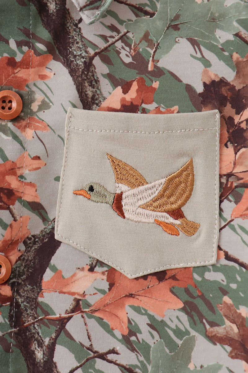 Camo Wildlife Embroidered Dad&me Button Down Shirt - Aaria Tees Aaria Tees