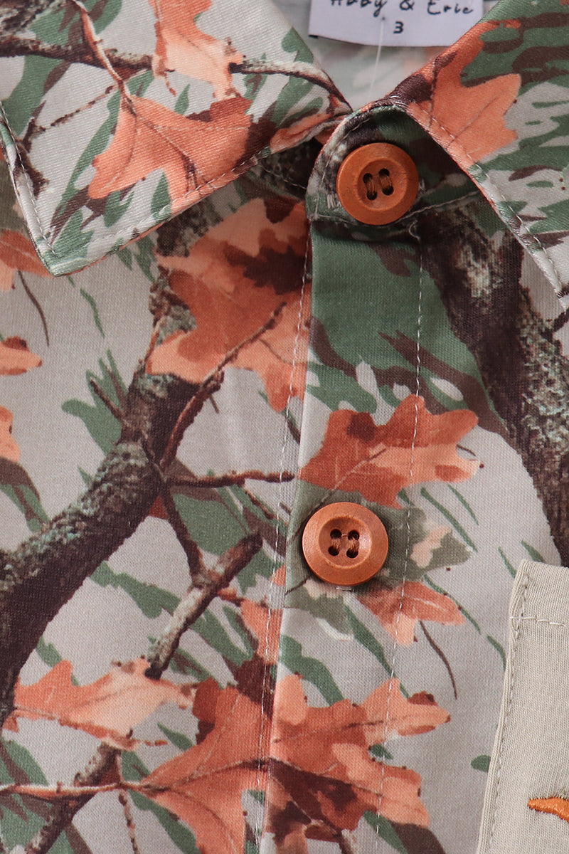 Camo Wildlife Embroidered Dad&me Button Down Shirt - Aaria Tees Aaria Tees
