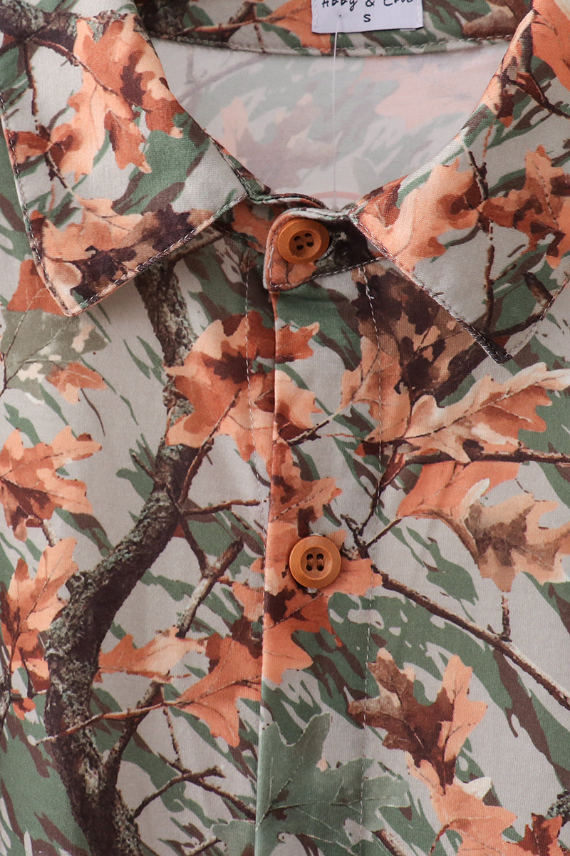Camo Wildlife Embroidered Dad&me Button Down Shirt - Aaria Tees Aaria Tees