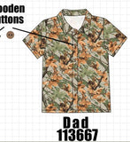 Camo Wildlife Embroidered Dad&me Button Down Shirt Aaria Tees