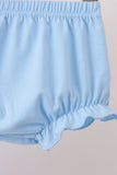 Blue Floral Smocked Bloomer Set - Aaria Tees Aaria Tees