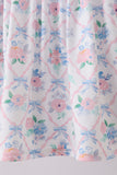 Blue Floral Smocked Ruffle Shorts Set - Aaria Tees Aaria Tees