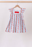 Red Apple Applique Dress Aaria Tees
