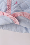 Blue corduroy bow embroidery ruffle jacket - Aaria Tees Aaria Tees