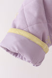 Purple corduroy bow embroidery ruffle jacket - Aaria Tees Aaria Tees