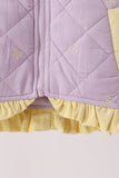 Purple corduroy bow embroidery ruffle vest - Aaria Tees Aaria Tees