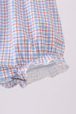 Blue Apple Smocked Plaid Bubble Aaria Tees