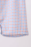 Blue Apple Embroidered Plaid Jon Jon Aaria Tees