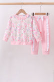 Pink floral jogger set Aaria Tees