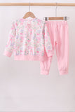 Pink floral jogger set Aaria Tees