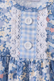 Blue Floral Print Bloomer Set - Aaria Tees Aaria Tees