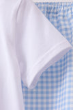 Blue Pumpkin Embroidered Gingham Shorts Set - Aaria Tees Aaria Tees